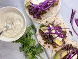 Mushroom Lentil Tacos with Salsa Verde Aioli