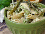 Penne with Garlic and Asparagus Cream Sauce + Weekly Menu