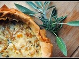 Roasted Winter Squash Quiche with Caramelized Onions, Gorgonzola, and Sage
