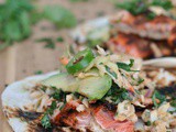 Salmon Tacos with Cilantro-Lime Slaw + Weekly Menu