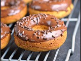 Whole Wheat Baked Pumpkin Donuts with Chocolate Frosting