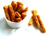 Baked Oats Crusted Paneer Fingers
