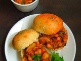 Channa Aloo Bhaji Burger/Chickpeas Potato Curry Burger Sandwich