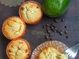 Eggless Butterfree Avocado Chocolate Chips Muffins - a Guest Post to Savitha