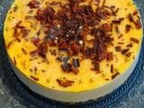 Eggless No Bake Frozen Mango Custard Cheesecake