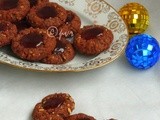 Eggless Oats & Chocolate Thumbprint Cookies