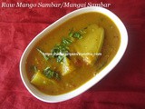 Mango Sambar/Raw Mango Sambar/Mangai Sambar - மாங்காய் சாம்பார்