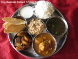 South Indian Lunch Menu-13 /Lunch Menu Ideas/Simple Vegetarian Lunch Menu Ideas