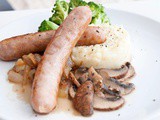 Sausage with Onions and Mushrooms