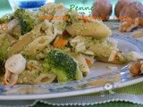 Penne con broccoli, surimi e noci....una pasta colorata invernale ^_