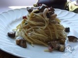 Spaghetti con melanzane, speck e gorgonzola ecco come ti cucino le ultime dell'orto ^_
