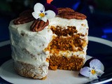 Eggless Carrot cake in microwave | Eggless carrot cake for two