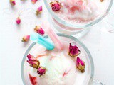 Rhubarb rose ice cream floats for valentines day