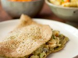 Raju Gari Pesarattu (Upma Pesarattu) with chutney also called as Andhra pesarattu