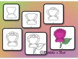 How to draw a rose flower
