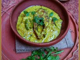 Dhonepata Sorshe Ilish ~ Hilsa cooked with fresh coriander leaves and mustard paste