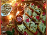 Diwali/Deepavali Treat ~ Layered Carrot Halwa and Milk Sandesh Burfi