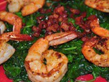 Pan Seared Shrimp With Wilted Spinach
