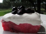 Strawberry Angel Cake w/Blueberry Compote
