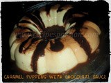 Caramel Vanilla Pudding drizzled with Chocolate Frosting