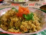 Pulao, Matar : Peas Rice : Nice Rice Dishes