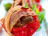 Bacon Wrapped Meatloaf Stuffed Peppers