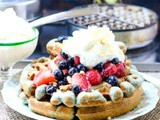 Blue Cornmeal Waffles: Red White & Blue Brunch Recipe