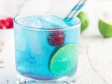 Blue Gin and Tonic Cocktail