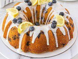Blueberry Sour Cream Bundt Cake with Lemon Glaze