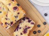 Easy Sour Cream Blueberry Bread with Lemon Glaze