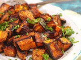 Sweet-Spicy Oven Roasted Sweet Potatoes Cubes