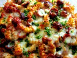 “Pizza” din cartofi pai in 10 minute