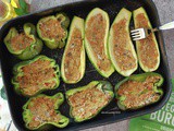 Zucchine e peperoni ripieni al forno vegetariani, velocissimi