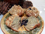 Banana Blueberry Pecan Muffins with Oatmeal Streusel