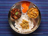Mangalorean Plated Meal Series - Boshi# 23 - Padengi Ghassi, Choriz Bafat, Salad & Rice
