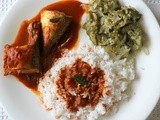 Mangalorean Plated Meal Series - Boshi#6 - Bangude Puli Munchi, Gosalem Thel Piao & White Rice