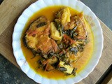 Assamese Style Fish Curry With Taro Root And Pirali Paleng