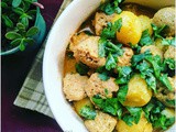 Baby Potatoes and Soya Chunks Curry