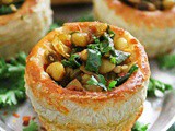 Black Eyed Peas And Greens Puff Pastry Baskets