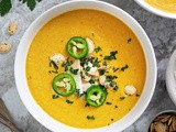 Harissa Pumpkin Soup with Leftover Pumpkin Guts