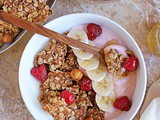 Homemade High-Protein Peanut Butter Granola with Hazelnuts