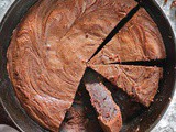 Peanut Butter Chocolate Skillet Cake {Flourless}