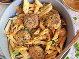 Pumpkin Turkey Meatballs with Harissa Pumpkin Pasta