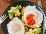Egg-Topped Fried Cheese With Avocados and Salsa