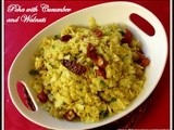 Poha with Cucumber and Walnuts
