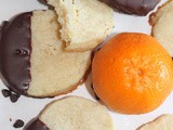 Chocolate-dipped orange shortbread cookies
