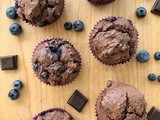 Double chocolate blueberry muffins