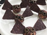 Halloween mini bat taco cheeseballs #HalloweenTreatsWeek