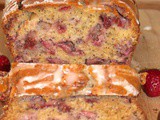 Lemon-glazed strawberry poppy seed bread