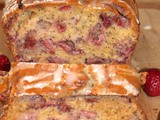 Lemon-glazed strawberry poppy seed bread